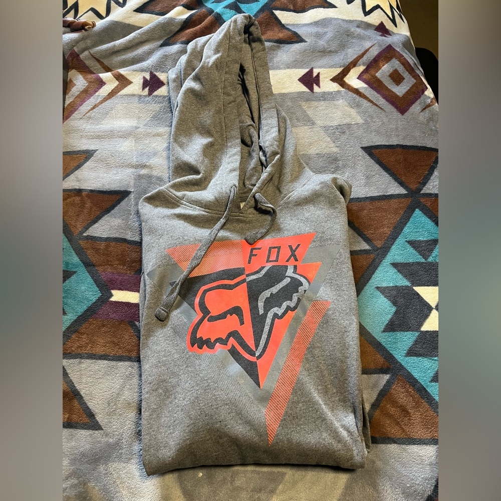 Fox Gray and Red Men's Hoodie